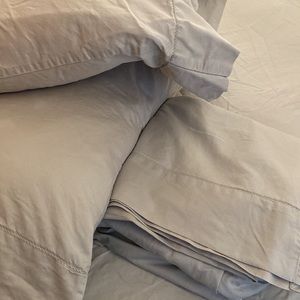 Light sage green 100% Egyptian cotton queen sheet set.